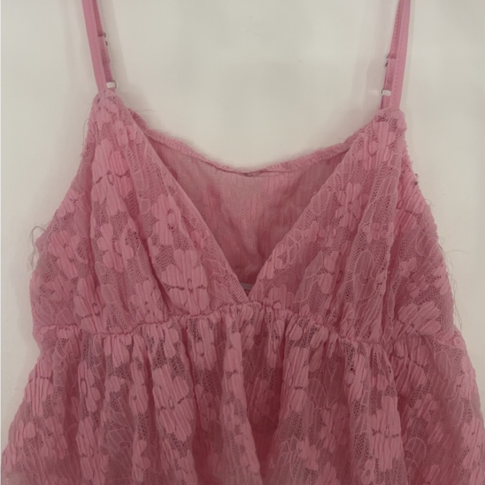 Pink Lace Sleeveless Top